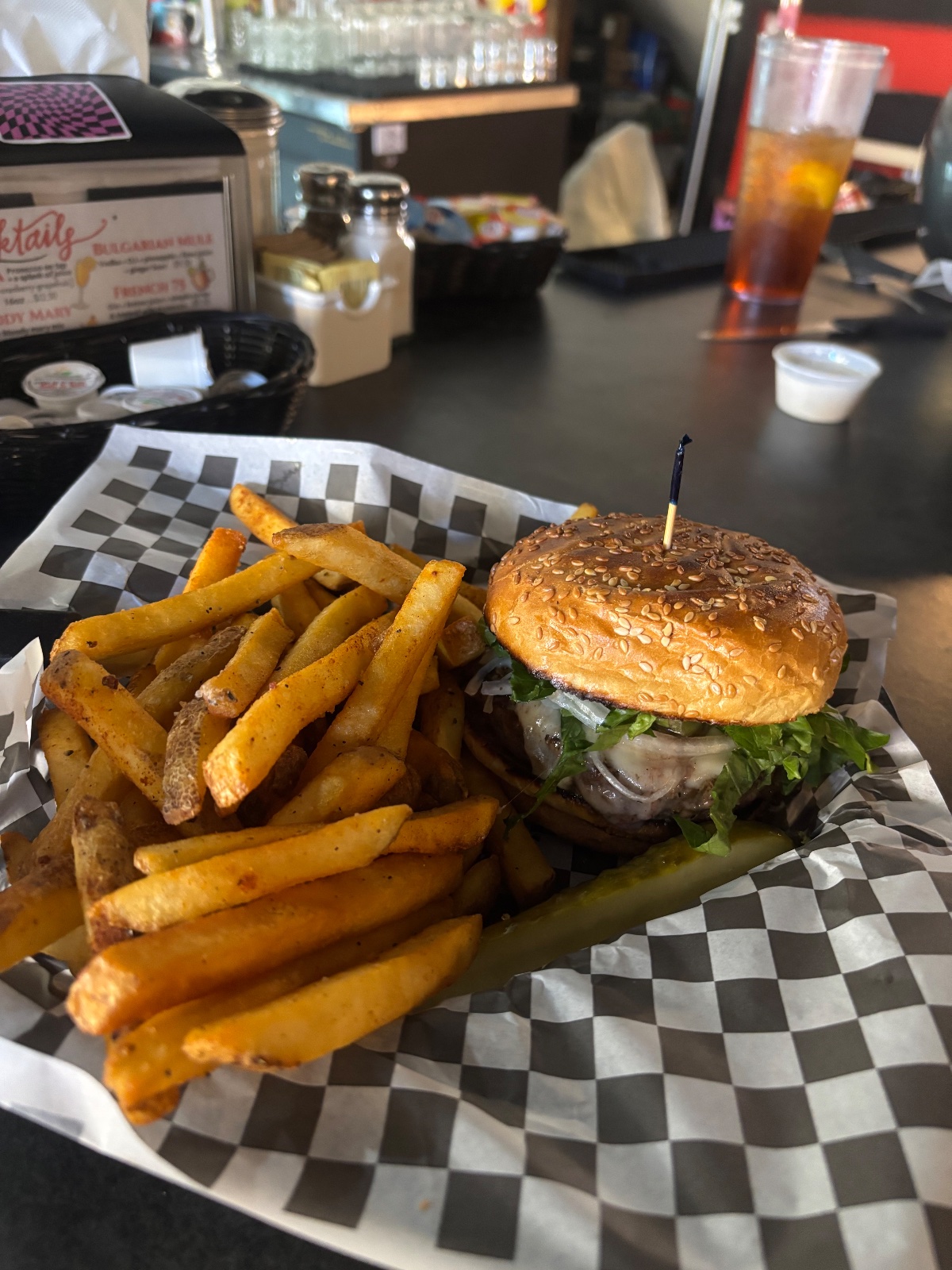 The Dixie Grill burger, photographed on inspection