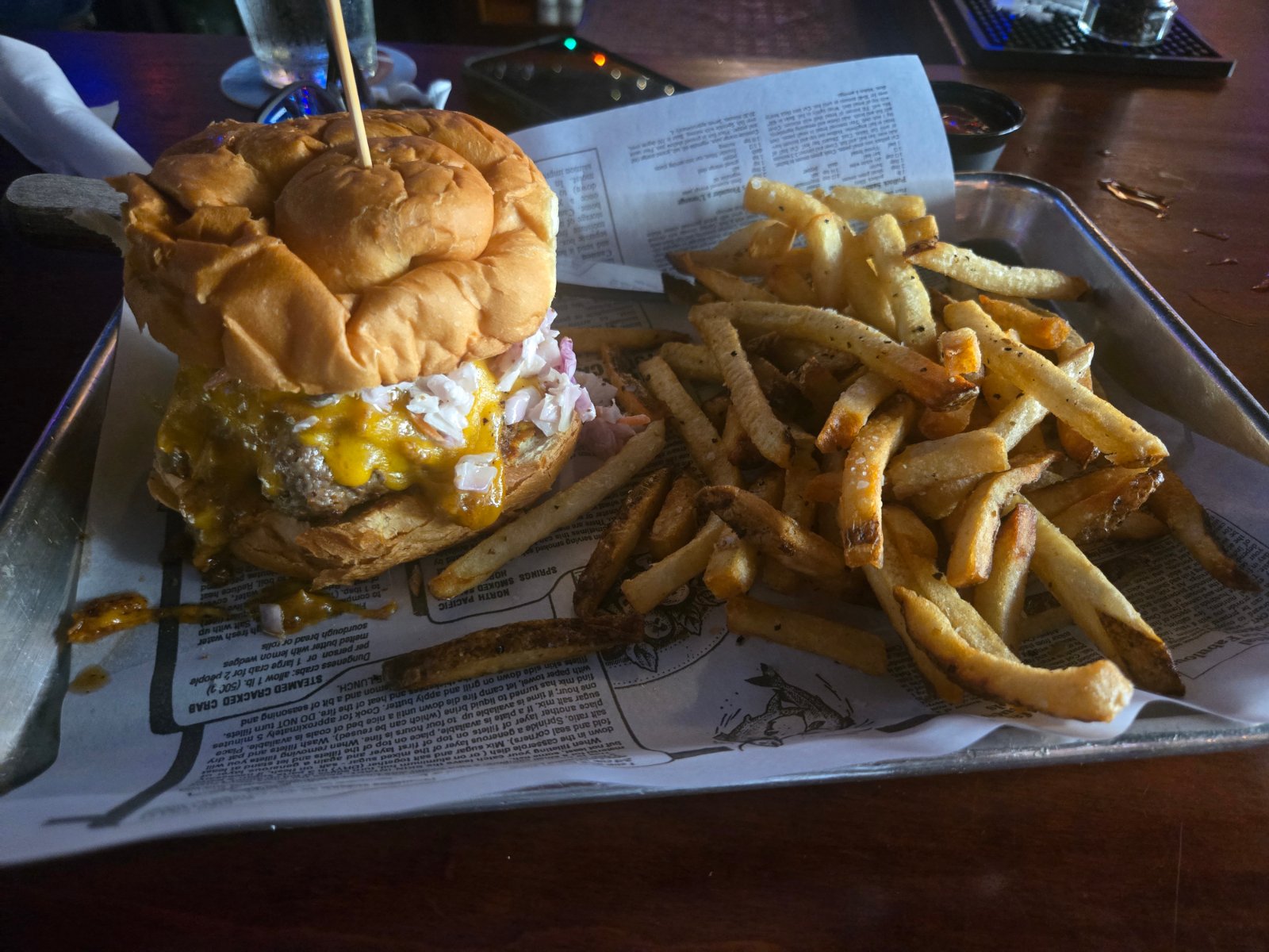 The Fork n Cork burger, photographed on inspection